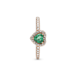 Anillo Rosado Corazón Verde