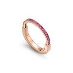 Anillo Lock Rosado Zirconias Rosadas
