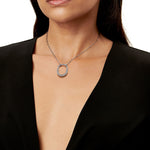 Collar Lock Plateado Full Zirconias