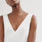 Collar Eslabon Dorado Vertical