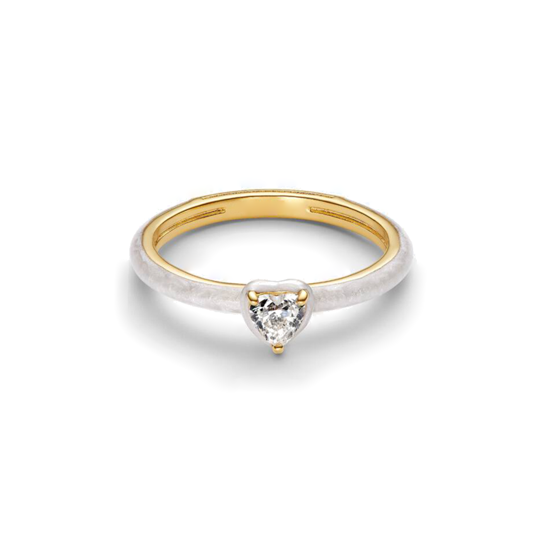 Anillo Corazón Chakra Blanco