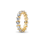 Anillo Dorado Banda de Corazones