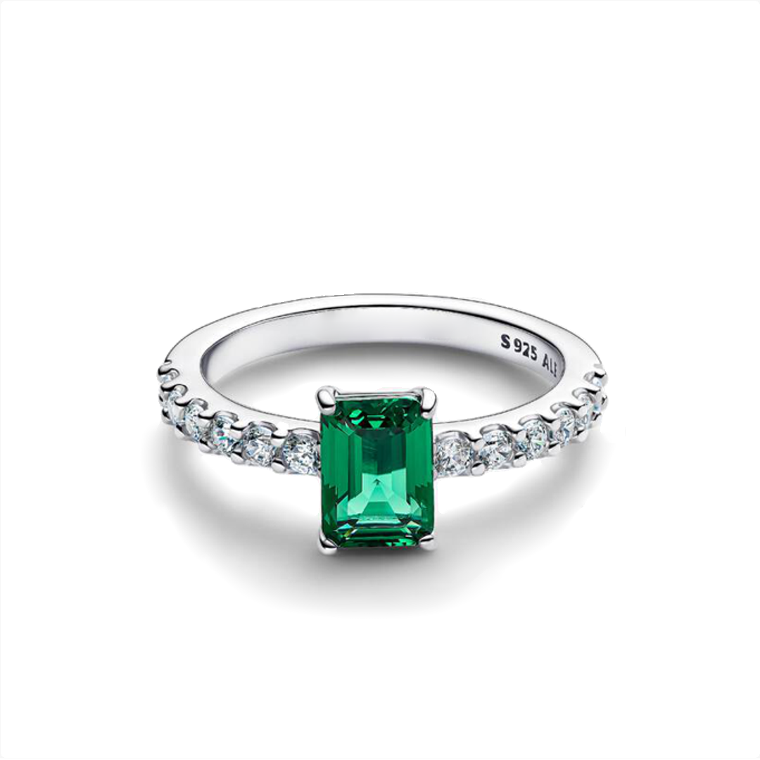 Anillo Rectangular Verde