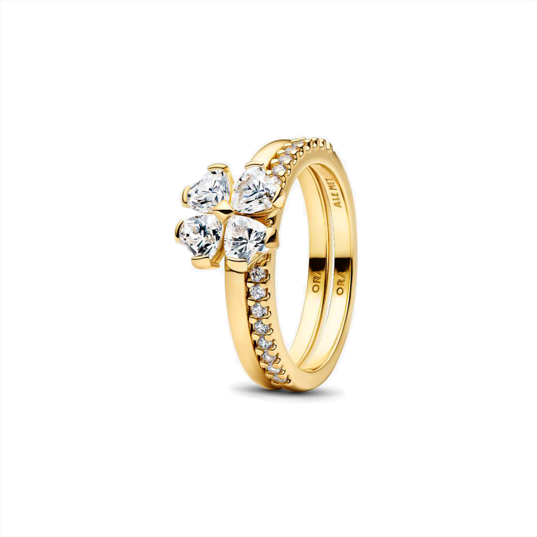 Anillo Dorado Trébol Divisible