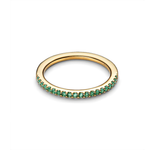 Anillo Dorado Banda Verde