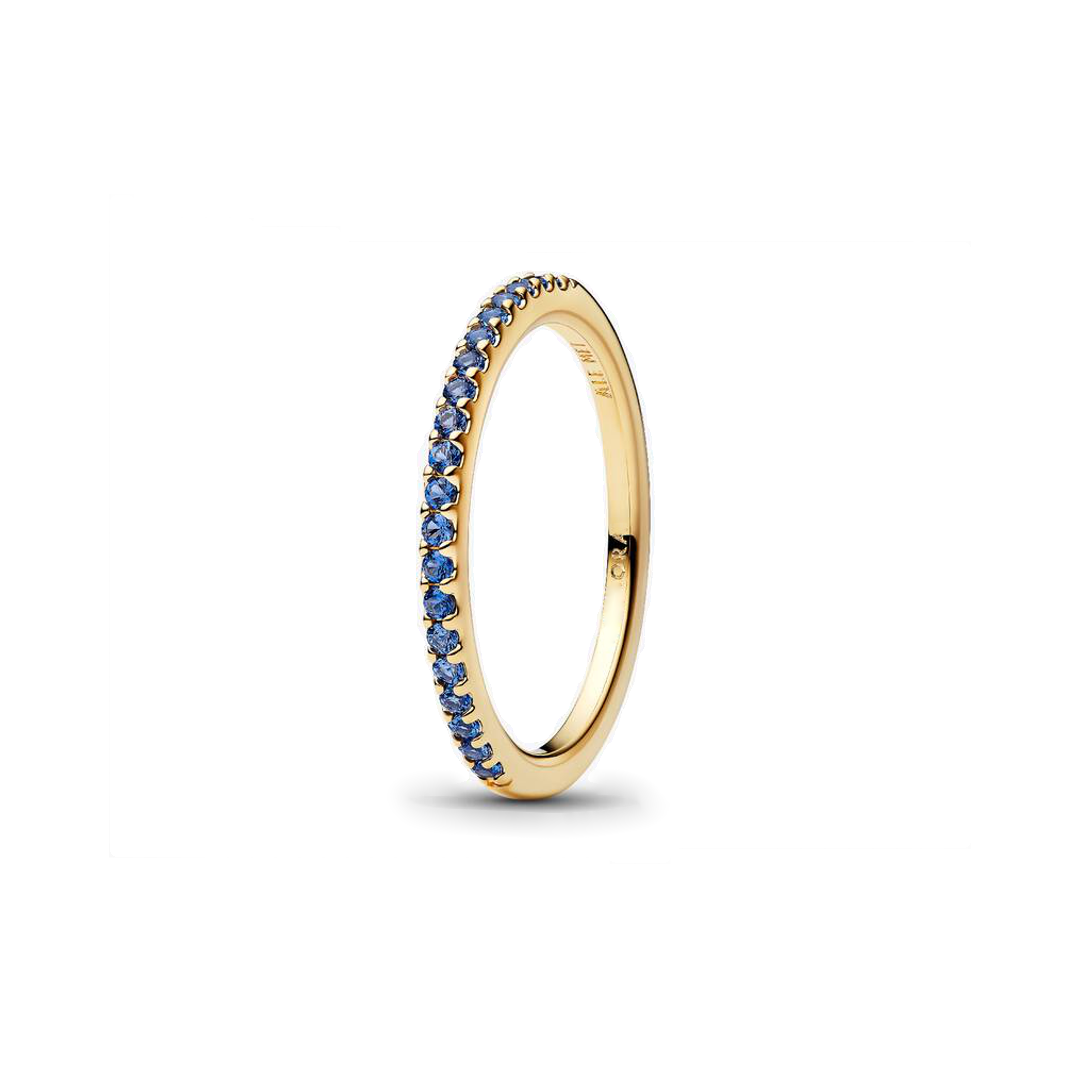 Anillo Dorado Banda Azul
