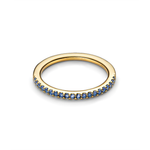 Anillo Dorado Banda Azul