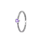 Anillo Banda Corazón Morado