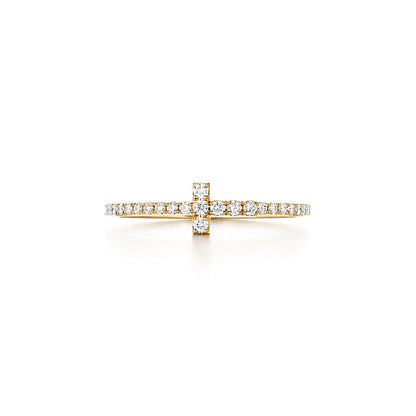 Anillo T Dorado Full Zirconias