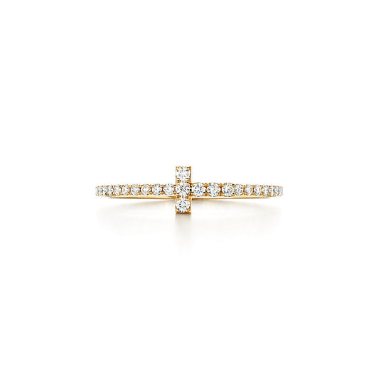 Anillo T Dorado Full Zirconias