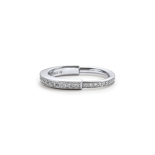 Anillo Lock Plateado Full Zirconias