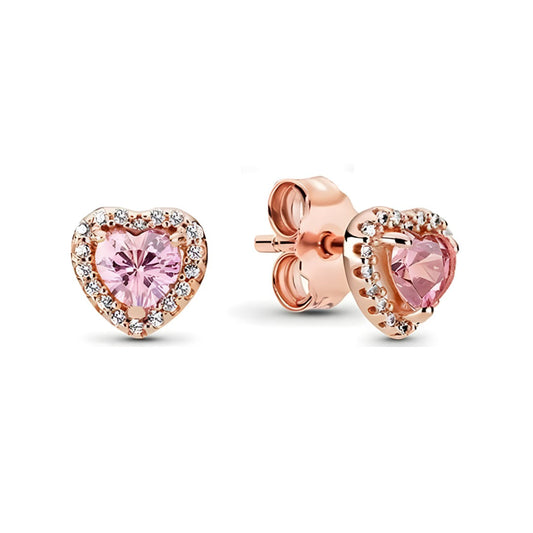 Pendientes Corazón Rosado Rosa