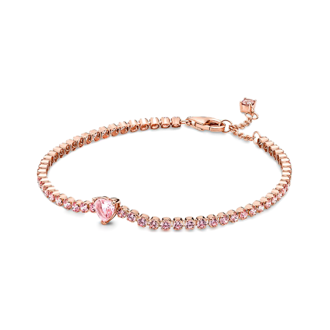 Pulsera Rosada Corazón Rosa