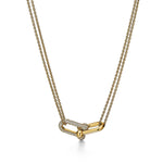 Collar Eslabon Dorado con Zirconias