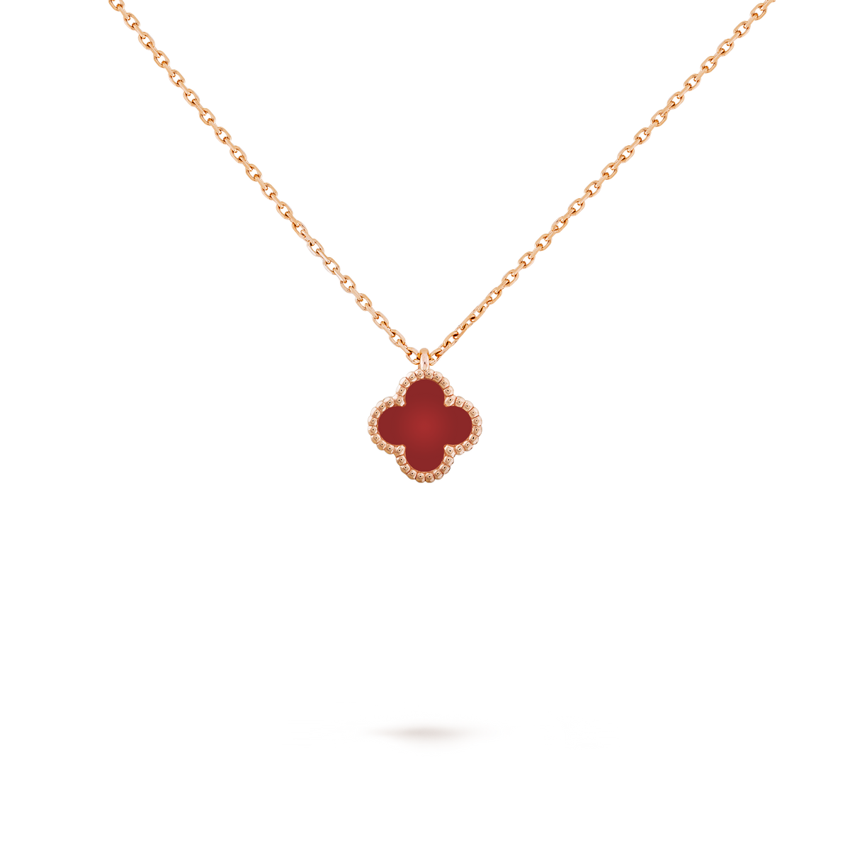 Collar Trébol Rosado y Rojo