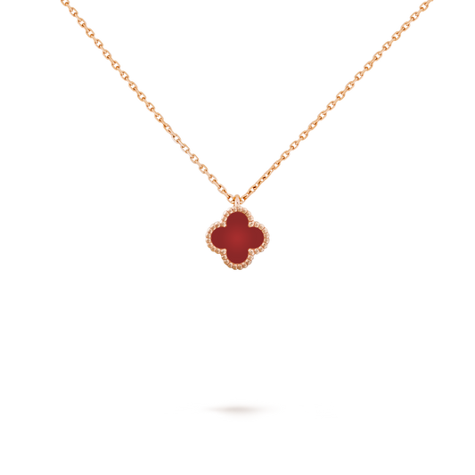 Collar Trébol Rosado y Rojo