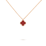 Collar Trébol Rosado y Rojo