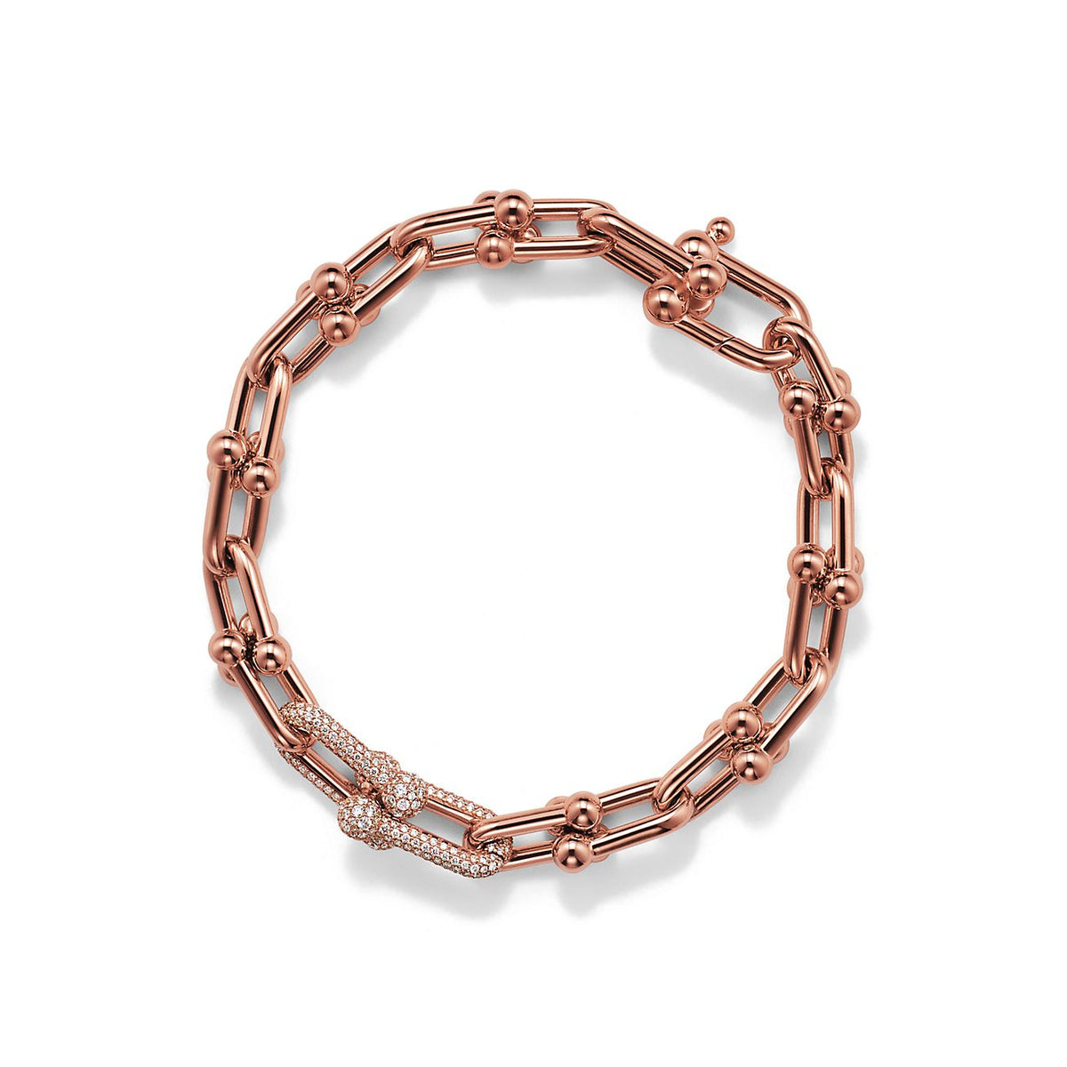 Pulsera Full Eslabones Rosados y Zirconias