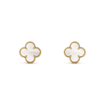 Pendientes Trébol Dorado y Blanco