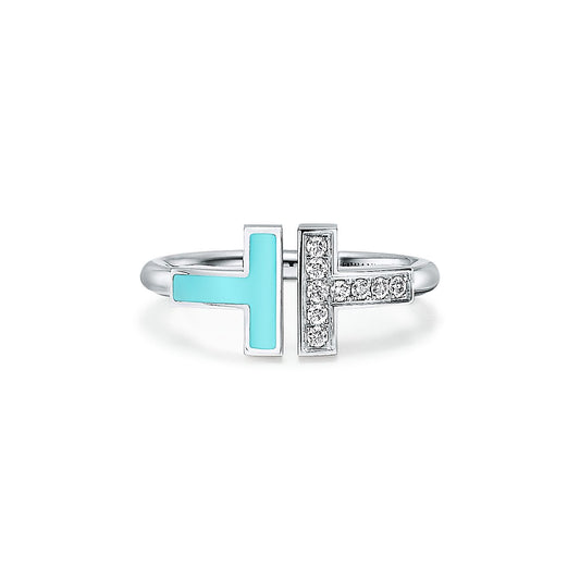 Anillo Plateado T Azul