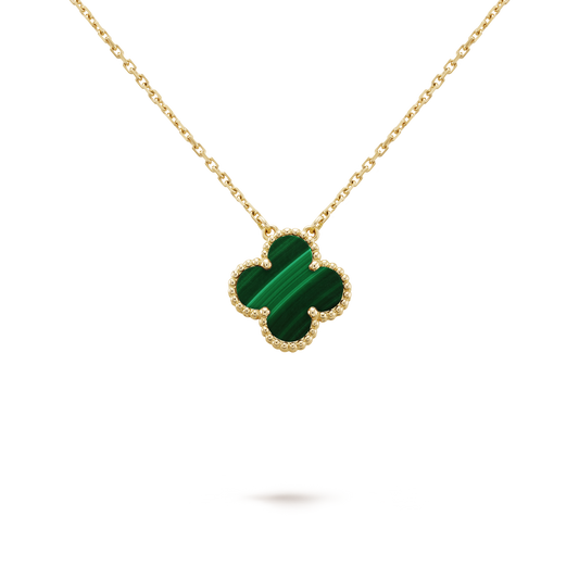Collar Trébol Dorado y Verde