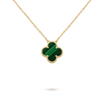 Collar Trébol Dorado y Verde