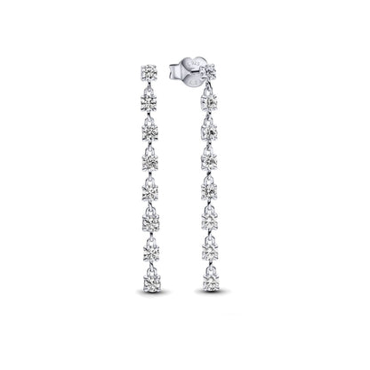 Pendientes Tira Plateada Colgante