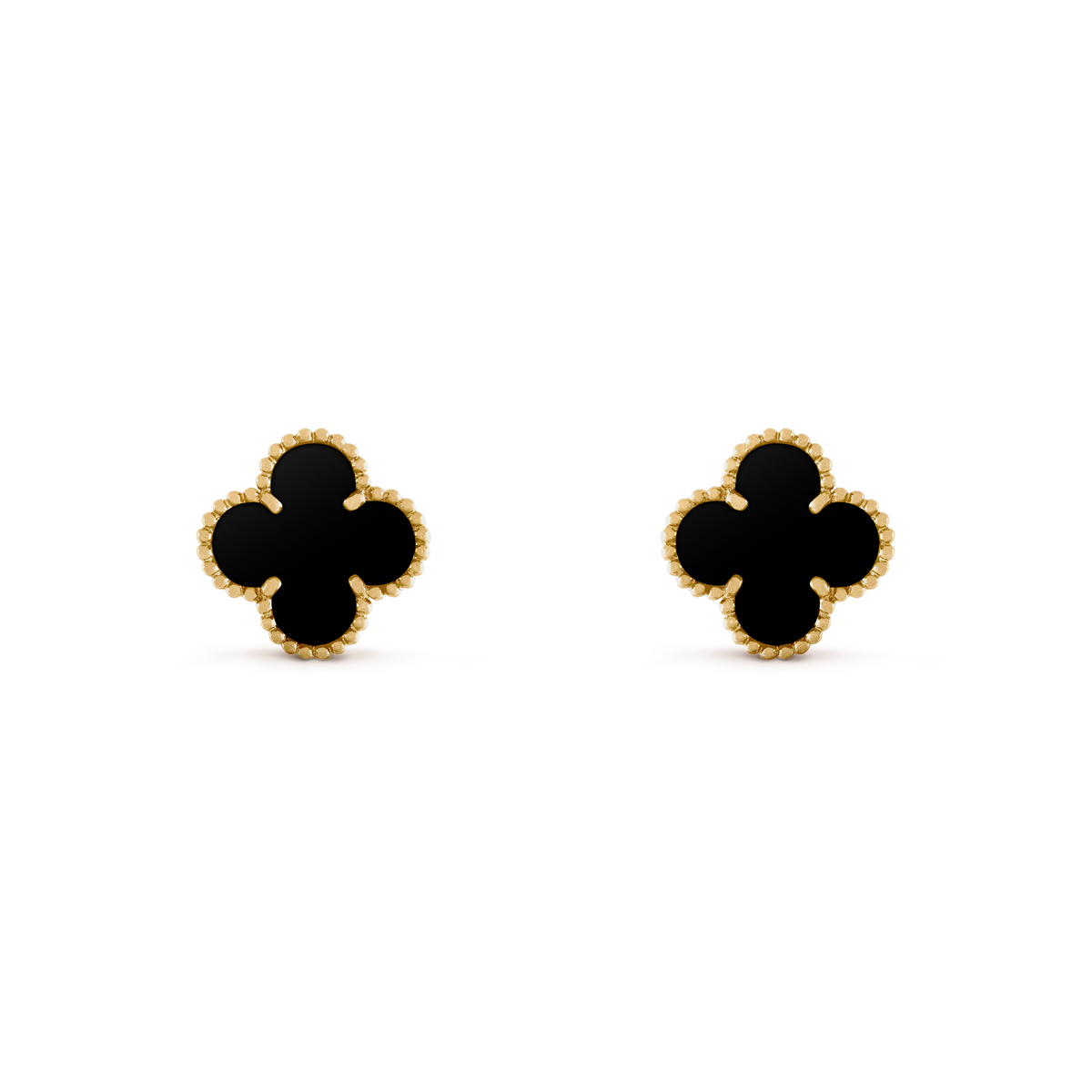 Pendientes Trébol Dorado y Negro