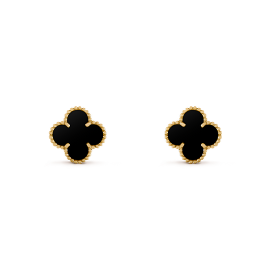 Pendientes Trébol Dorado y Negro