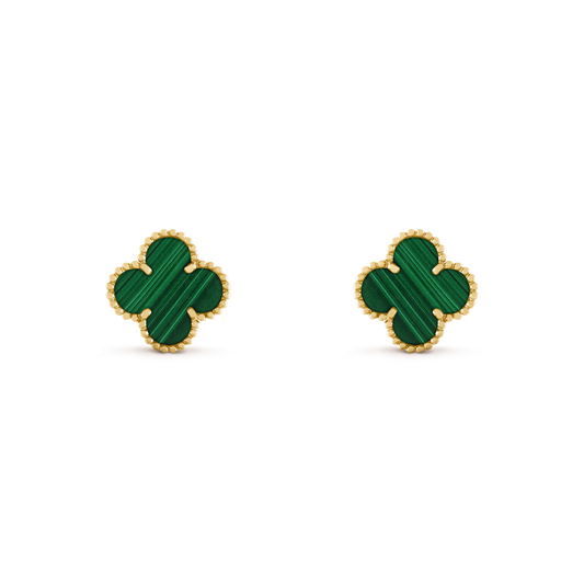 Pendientes Trébol Dorado y Verde
