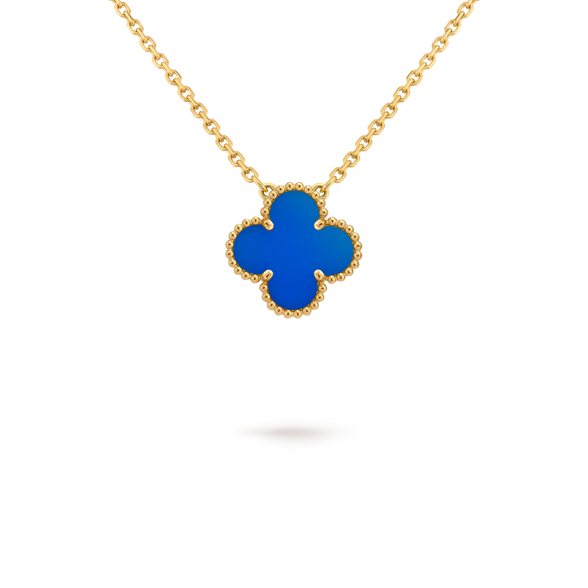 Collar Trébol Dorado y Azul