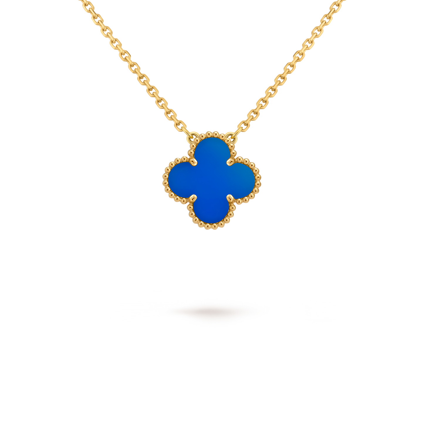 Collar Trébol Dorado y Azul