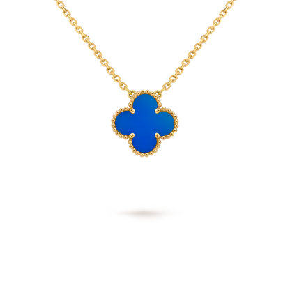 Collar Trébol Dorado y Azul