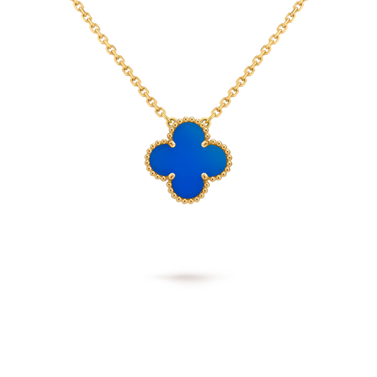 Collar Trébol Dorado y Azul