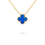 Collar Trébol Dorado y Azul