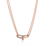 Collar Eslabon Rosado con Zirconias