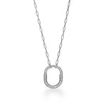 Collar Lock Plateado Full Zirconias