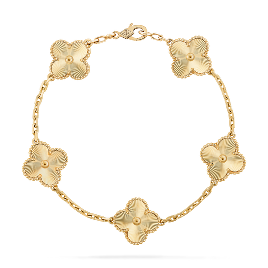 Pulsera Trébol Dorada Clásica