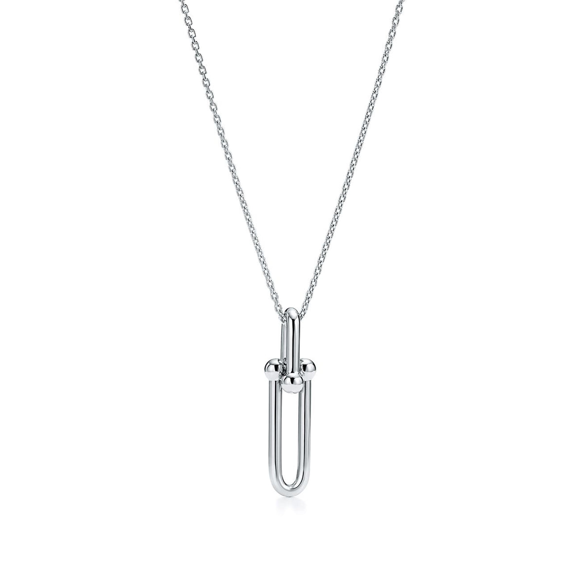 Collar Eslabon Plateado Vertical