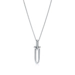 Collar Eslabon Plateado Vertical