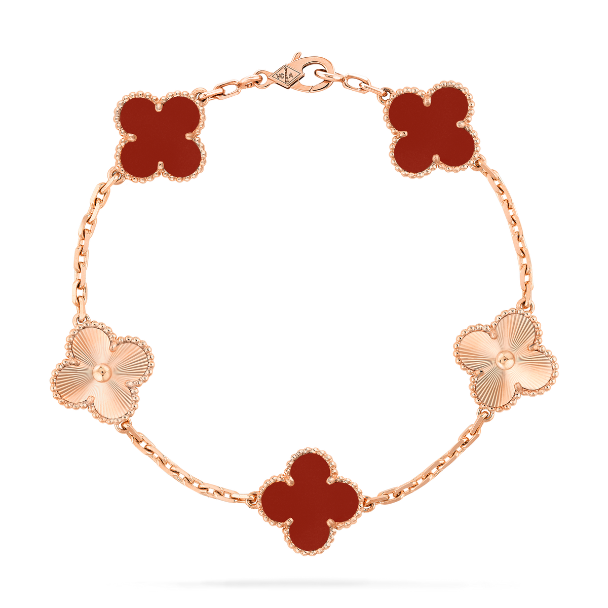 Pulsera Trébol Rosada y Rojo