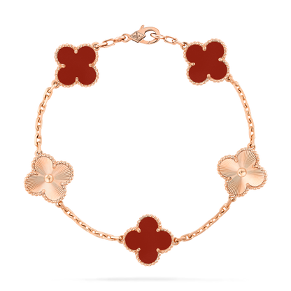 Pulsera Trébol Rosada y Rojo