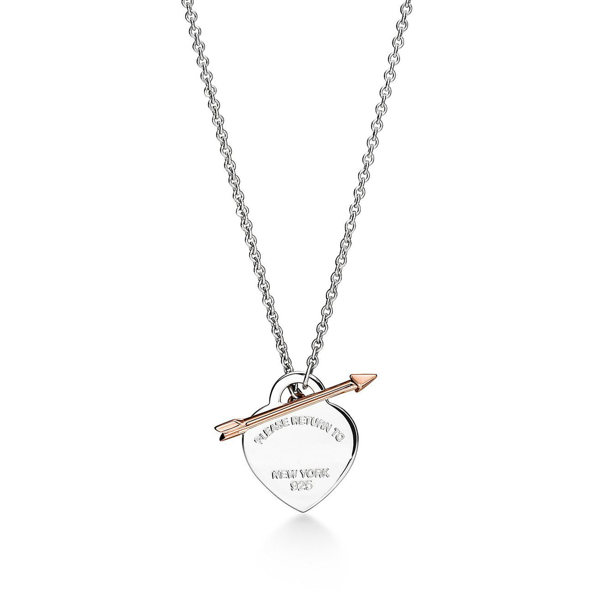 Collar Corazón Flecha Rosada