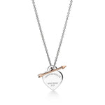 Collar Corazón Flecha Rosada