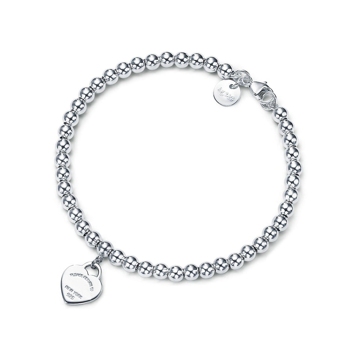 Pulsera Corazón Colgante Plateado