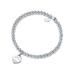 Pulsera Corazón Colgante Plateado
