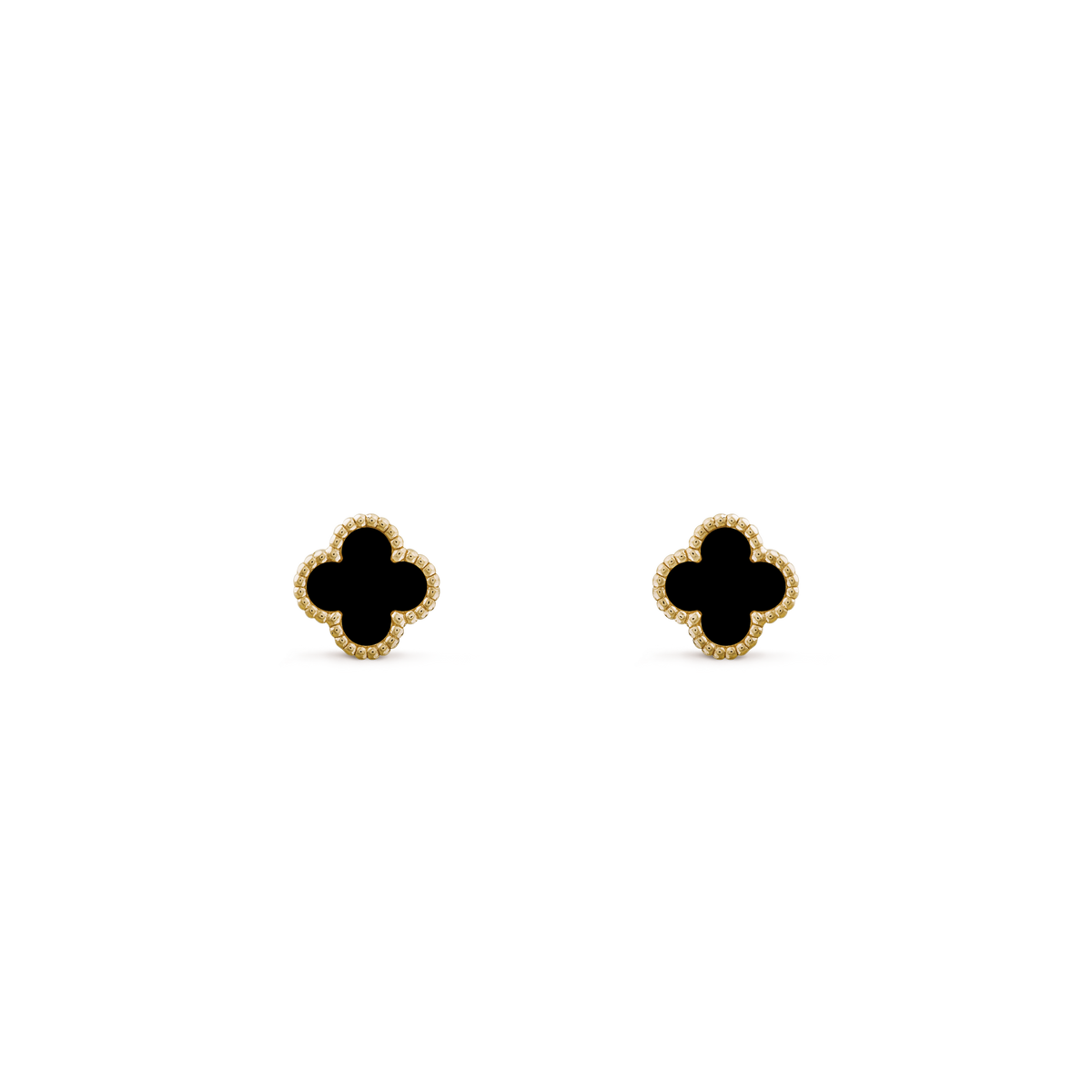 Pendientes Trébol Dorado y Negro Pequeños