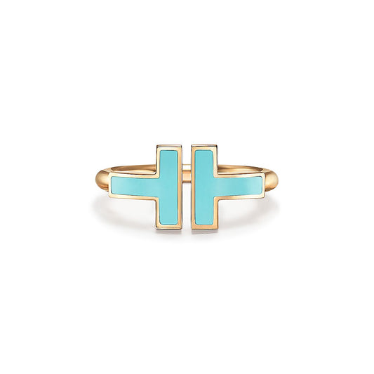 Anillo Dorado T Azul