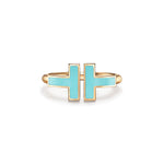 Anillo Dorado T Azul