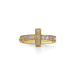 Anillo T1 Dorado Full Zirconias